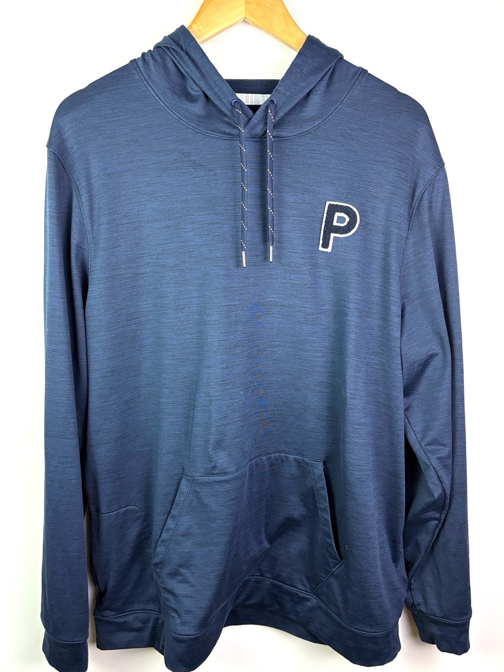 Puma P Logo Navy Men's Hooded golf Pullover sweatshirt size L